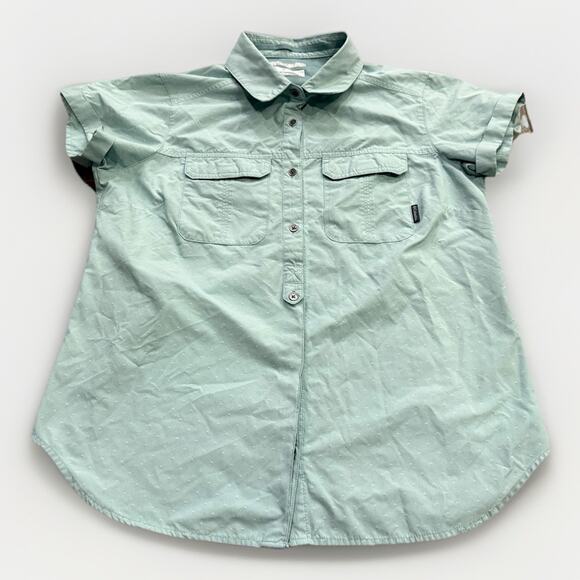 Columbia Womens Pilsner Novelty Hiking Outdoors Ventilated Short Sleeve Shirt L - Picture 1 of 10